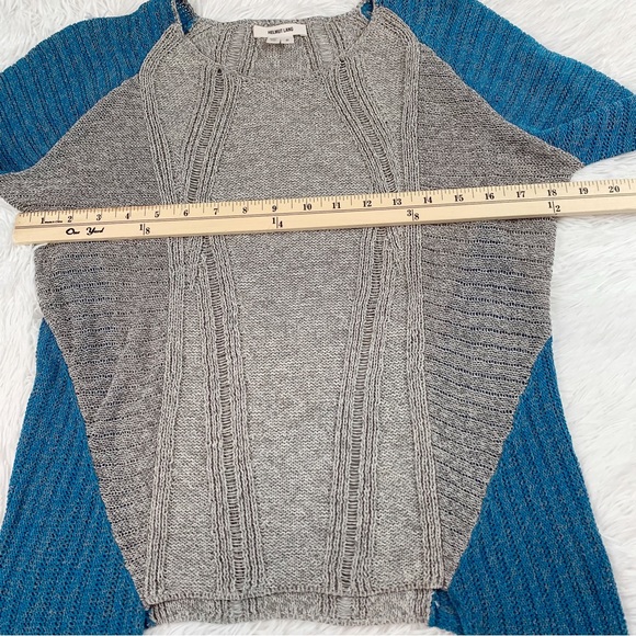 Helmut Lang long sleeve Color-block pullover sweater asymmetrical hem in grey - Picture 4 of 8